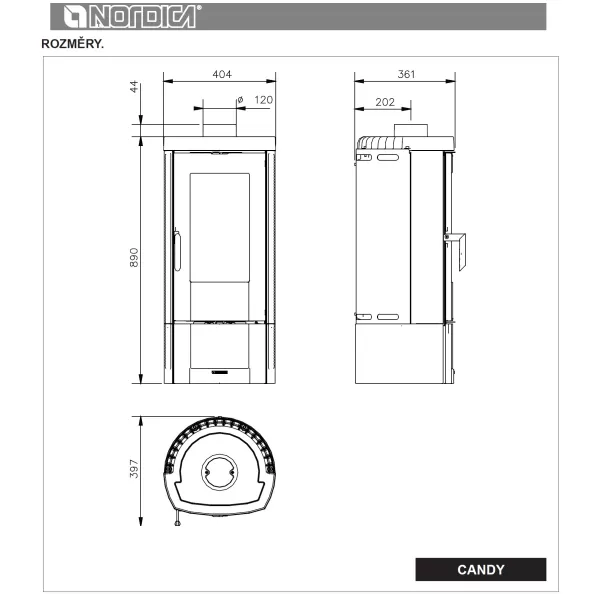 Krbová kamna černá LA NORDICA CANDY 4.0
