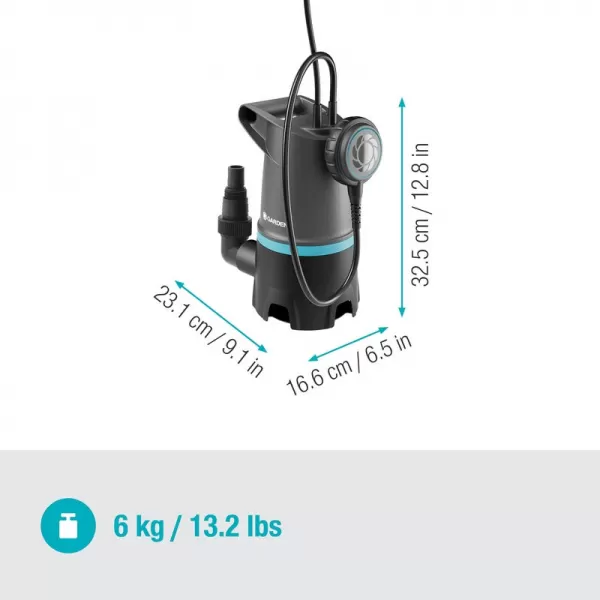 Kalové ponorné čerpadlo 2v1 20000 BASIC s plovákovým spínačem Gardena 9017-47