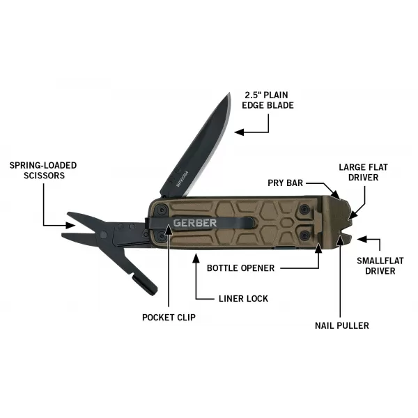 Multitool LockDown Slim Pry - Onyx Gerber 1059836