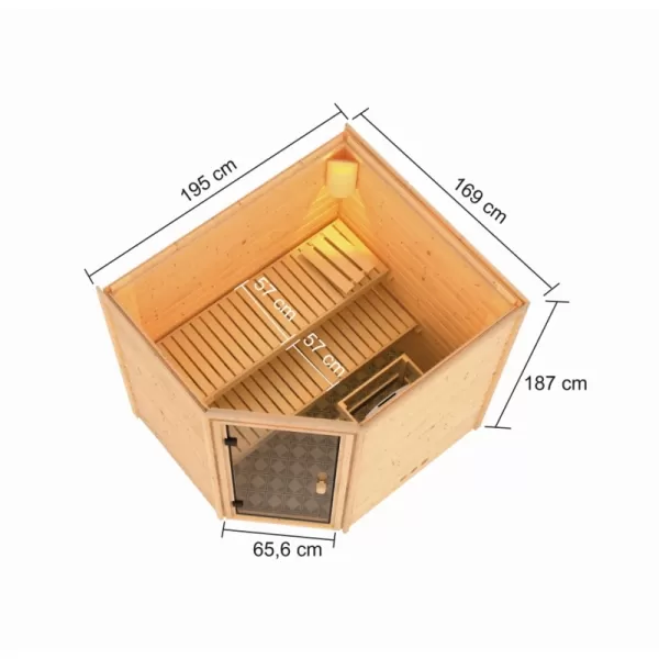 Finská sauna KARIBU ELEA (6170) LG2498