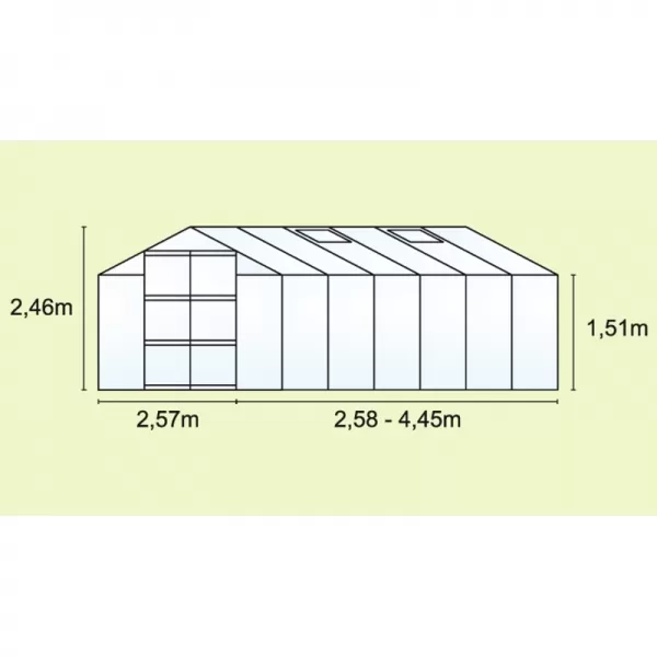 Skleník VITAVIA URANUS 9900 čiré sklo 3 mm stříbrný LG1037