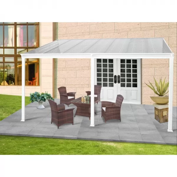 Hliníková pergola LANITPLAST WALL 43 bílá + bronz PC LG2125
