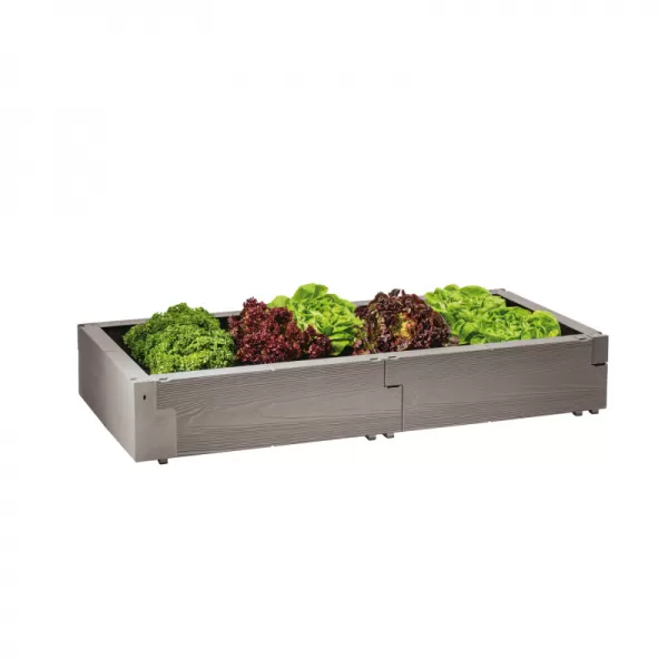 Vyvýšený záhon z plastu 60x130x20 cm JUWEL TIMBER jedno patro LG1691