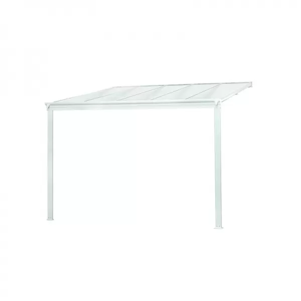 Hliníková pergola LANITPLAST WALL 33 bílá + bronz PC LG2121