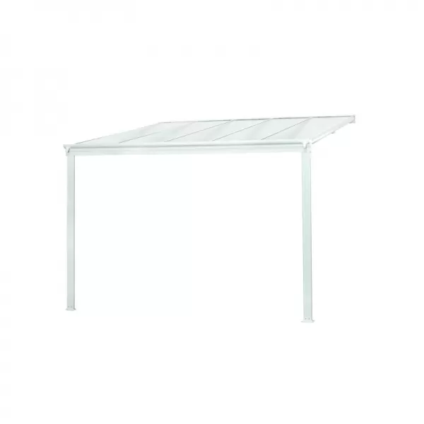 Hliníková pergola LANITPLAST WALL 33 bílá + opál PC LG2119