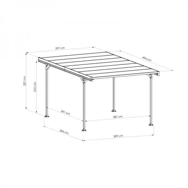 Carport TRIGANO JARDIN MISTRAL LG2460