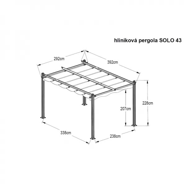 Hliníková pergola LANITPLAST SOLO 43 LG2080