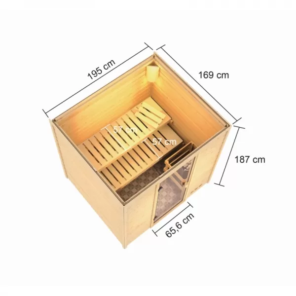 Finská sauna KARIBU ADELINA (6168) LG2495