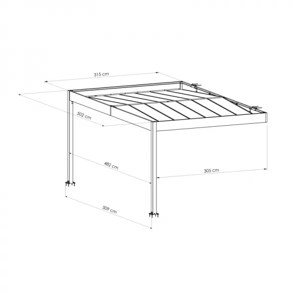 Carport TRIGANO JARDIN LIBECCIO WALL LG2464