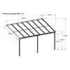 Hliníková pergola LANITPLAST WALL 43 antracit + opál PC LG2124