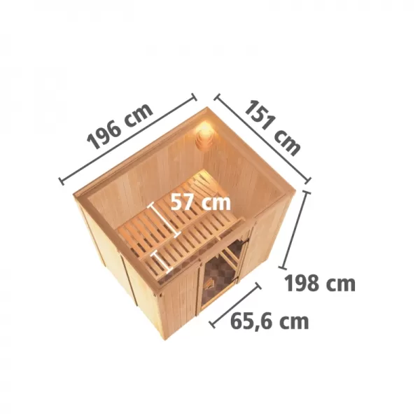 Finská sauna KARIBU BODIN (47829) LG2493