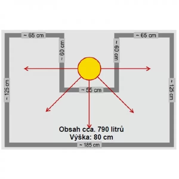 Vyvýšený záhon JUWEL TIMBER ERGOLINE 185 x 125 x 40 cm LG2078