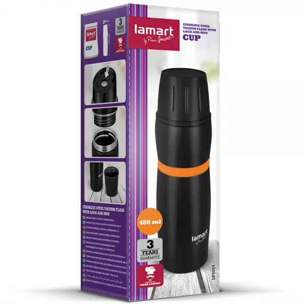 Termoska černo/oranžová Cup LAMART LT4054