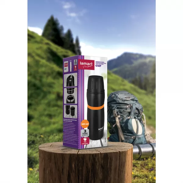 Termoska černo/oranžová Cup LAMART LT4054
