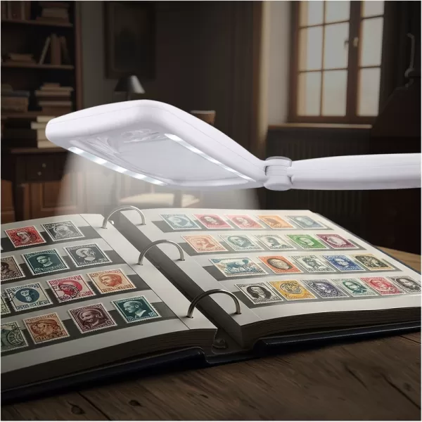 Skládací lupa se světlem, 4× zvětšení, USB nabíjení Extol Light 43164