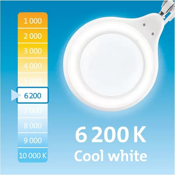 Stolní lupa se světlem a krytem čočky, 1000lm, 5x zvětšení Extol Light 43162