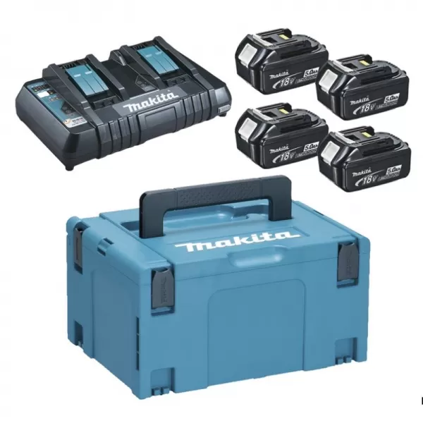 Sada 4 akumulátorů 18V BL1850B + nabíječka Makita 197626-8