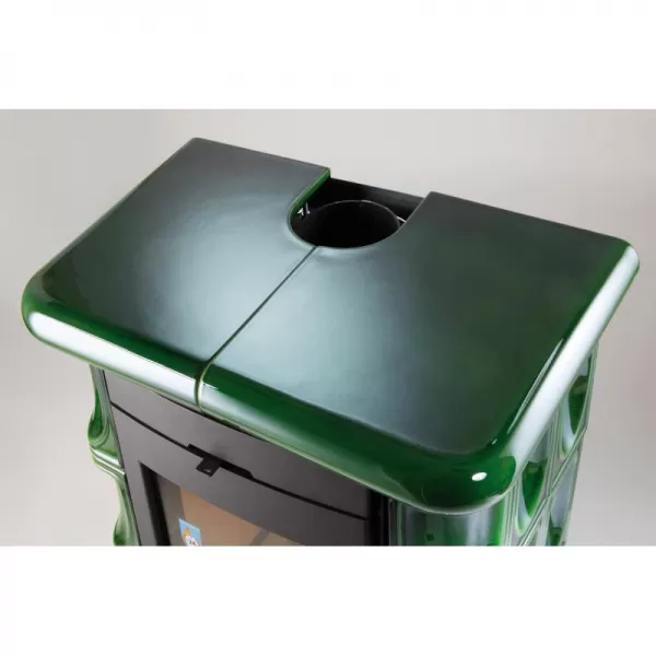 Kachlová kamna černá, zelená kachlový top Haas+Sohn MANTA