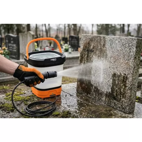 Myčka tlaková 12V, 5 barů, skládací vědro, USB-C NEO tools 04-605
