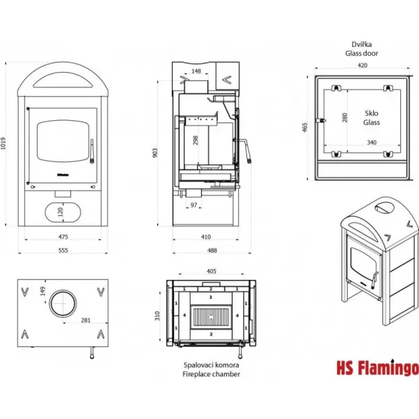 Krbová kamna HS FLAMINGO MELAND bianco