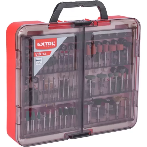 Nástavce na přímou brusku, sada 518 ks Extol Premium 8803775