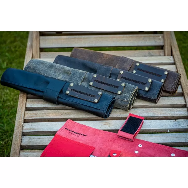 Kožené rolovací pouzdro na nože FEUERMEISTER ANTIK antracit
