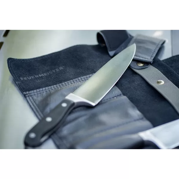 Kožené rolovací pouzdro na nože Feuermeister NAPPA černá