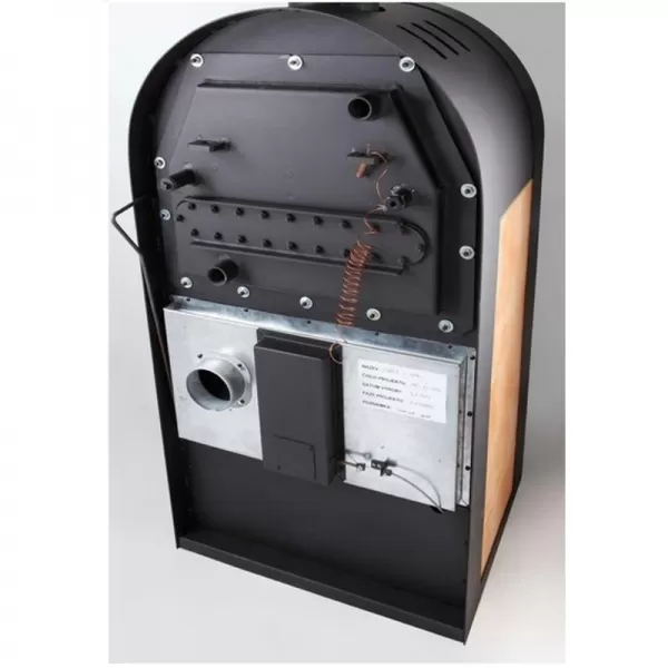 Krbová kamna s výměníkem černá, béžová dlažba Haas+Sohn NIVALA