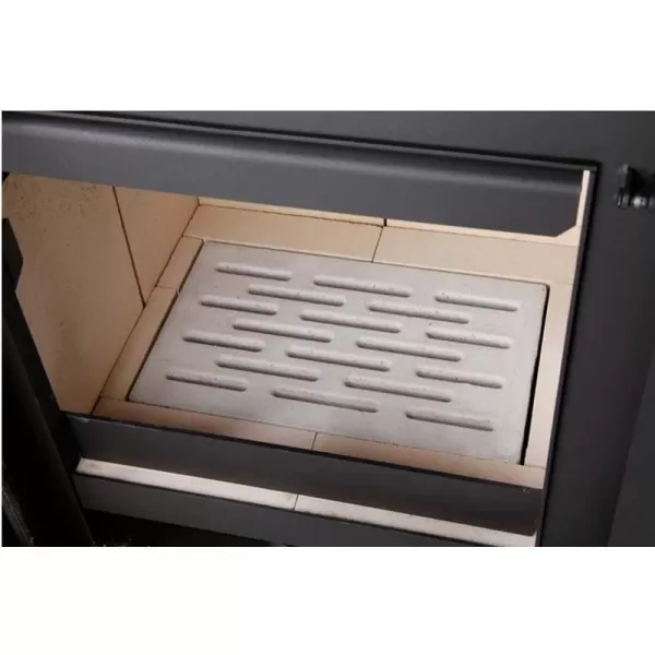 Krbová kamna s výměníkem černá, béžová dlažba Haas+Sohn NIVALA