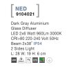 Svítidlo Nova Luce NED WALL GREY nástěnné, IP 54, 2x6 W