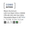 Svítidlo Nova Luce COMO S WALL BLACK nástěnné, IP 54, 2x3 W