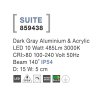 Svítidlo Nova Luce SUITE WALL GREY nástěnné, IP 54, 10 W