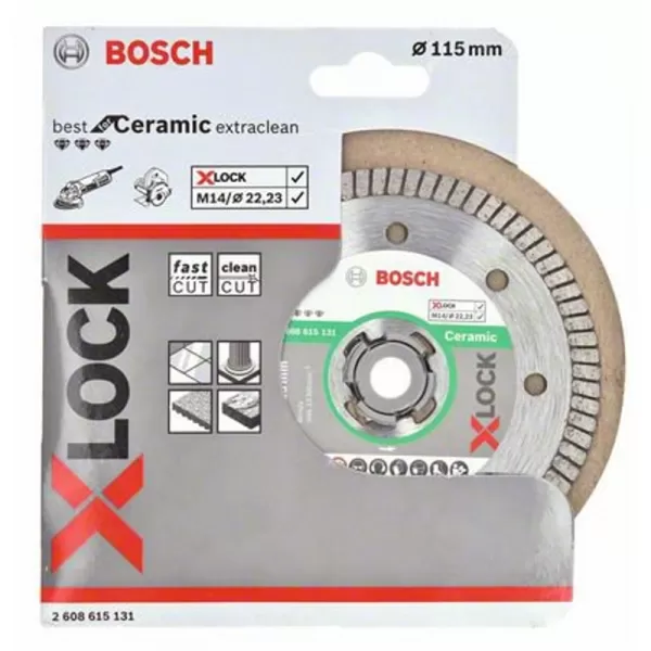Diamantový dělicí kotouč Best for Ceramic extraclean Turbo 115mm X-LOCK 2608615131