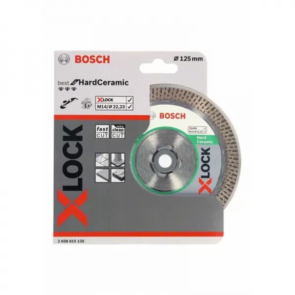 Diamantový řezný kotouč EXPERT HardCeramic X-LOCK 125 × 22,23 × 1,4 × 10 mm Bosch 2608900658