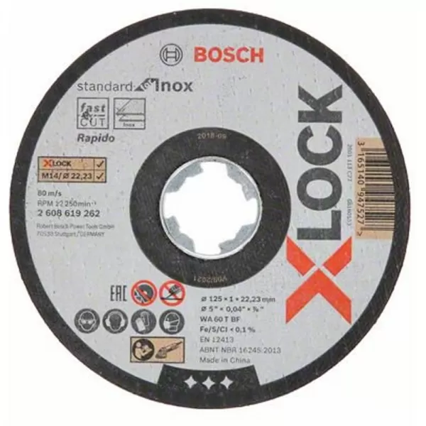 Řezný kotouč na kov 10ks Standard for Inox 125mm Bosch X-LOCK 2608619267