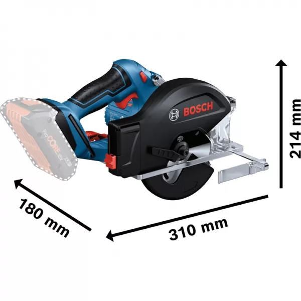 Aku okružní pila 18V bez aku Bosch GKM 18V-50 06016B8001