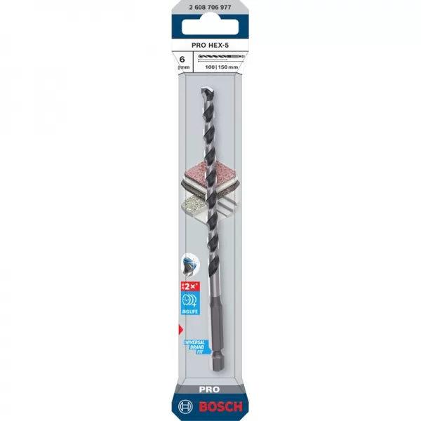 Vrták PRO HEX-5, 6 × 100 × 150 mm Bosch 2608706977