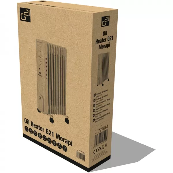 Olejový radiátor G21 Merapi bílý, 9 žeber, 2000 W 777061