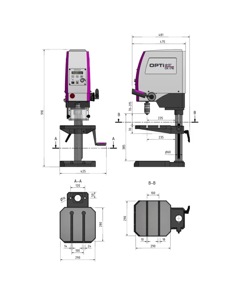 3020168 Stolní vrtačka Optimum OPTIdrill DX 17 E + DOPRAVA ZDARMA!