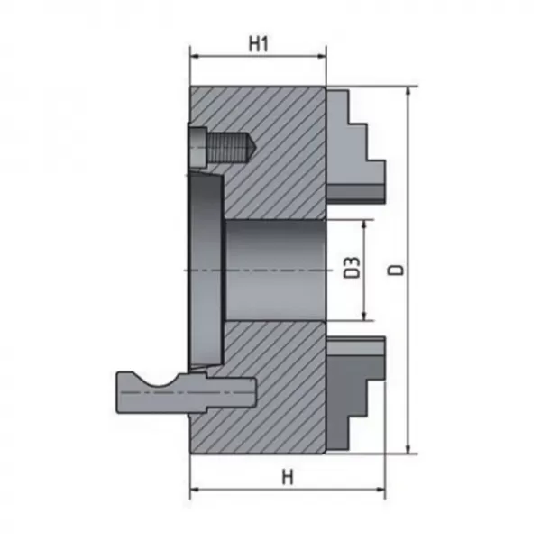 3-čelisťové sklíčidlo Optimum s centrickým upínáním o 160 mm Camlock 4