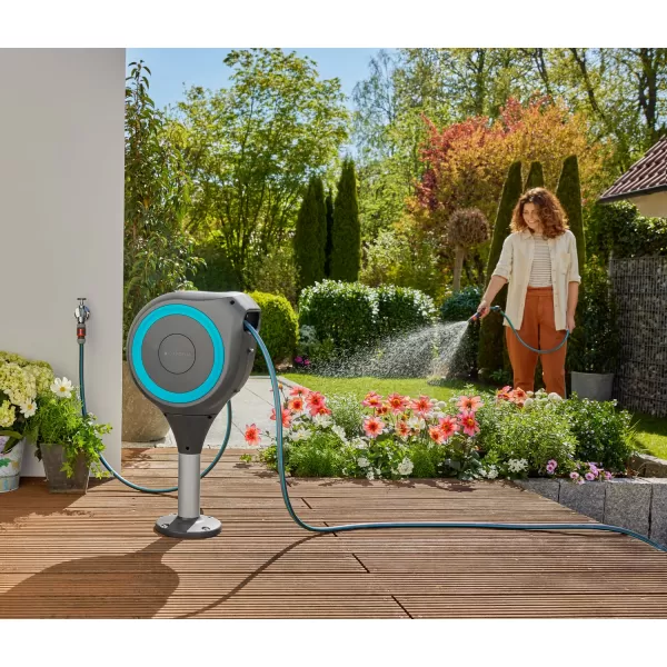Terasový box na hadici RollUp S, 15 m, tyrkysový, automatické navíjení Gardena 18605-20