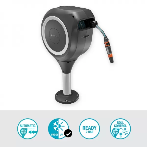 Terasový box na hadici RollUp M, 20m, bílý, automatické navíjení Gardena 18617-20