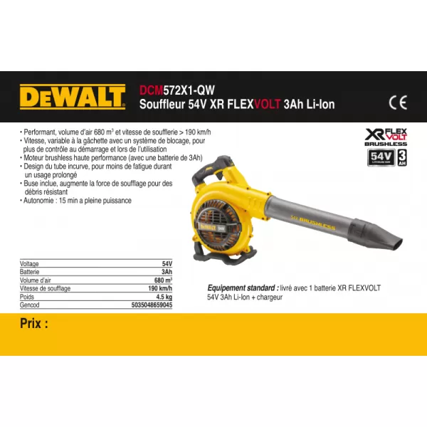 Aku fukar 54V/1x9,0Ah DeWALT FLEXVOLT DCM572X1