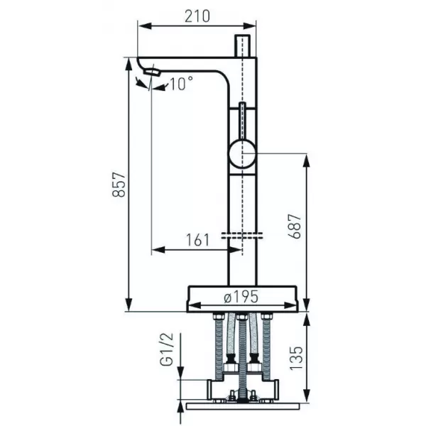 Vanová baterie stojící s příslušenstvím chrom Novaservis BFI11F