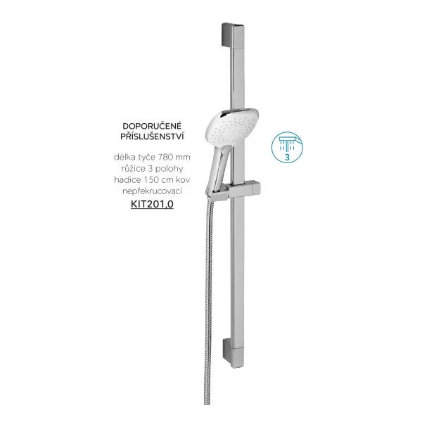 Sprchová baterie bez příslušenství 150 mm METALIA 58 chrom Novaservis 58061/1,0