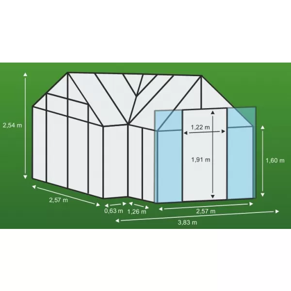 Skleník VITAVIA SIRIUS čiré sklo 3 mm stříbrný