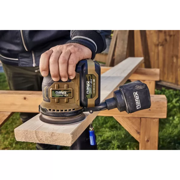 Aku excentrická bruska bez aku 20V Narex Camouflage CBE 125-3 Basic Box