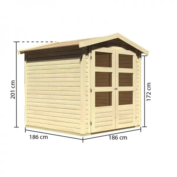 Dřevěný domek KARIBU AMBERG 2 (82971) natur LG1754