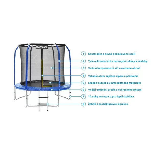 Trampolína Marimex 183 cm + vnitřní ochranná síť + schůdky ZDARMA Marimex 19000102