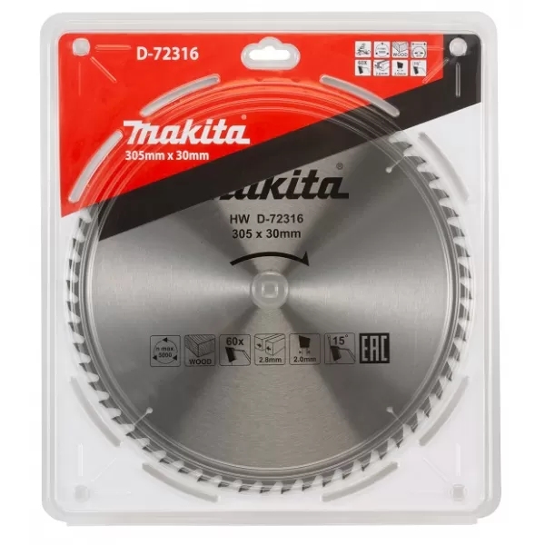 Kotouč pilový dřevo 305x2,8x30mm 60Z Makita D-72316